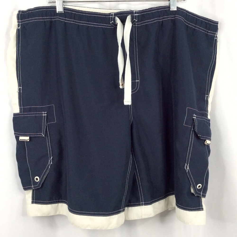Mossimo Supply Co Cargo Swim Trunks Men's Size XXL 44" Waist Navy Blue Lined